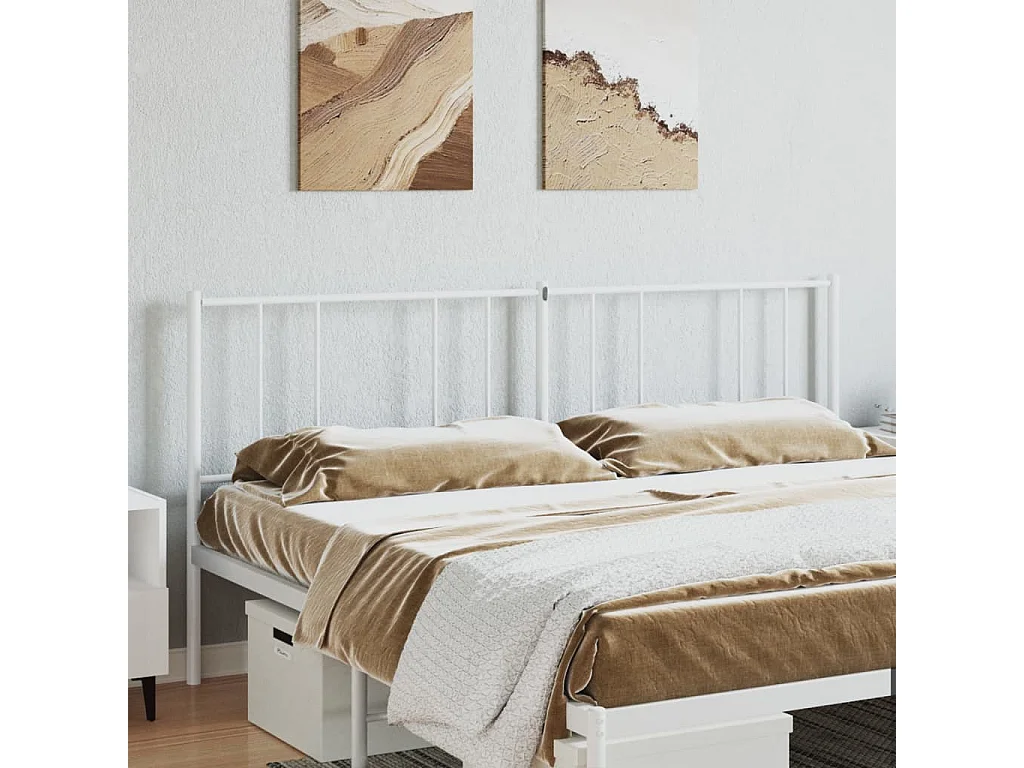 Tête de Lit | Panneau de tête pour lit Moderne métal blanc 193 cm