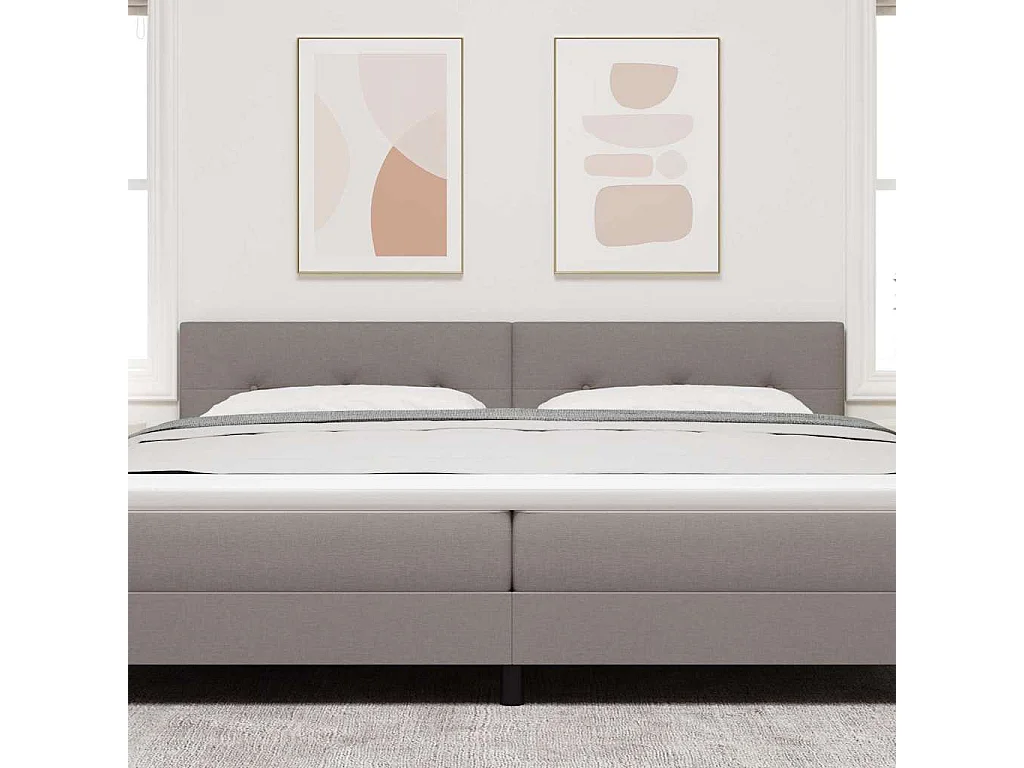 Mueble cabecero | Cabecero | Cabezal de cama LED con luces de tiras LED Manual Taupé 200 cm tela