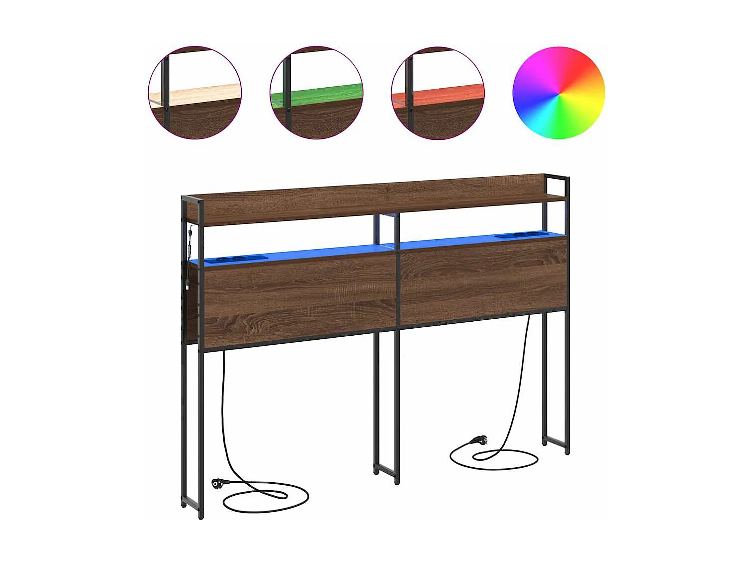 Cabecero | Cabezal de Cama | Mueble cabecero con estante Marrón roble 150 cm Madera contrachapada