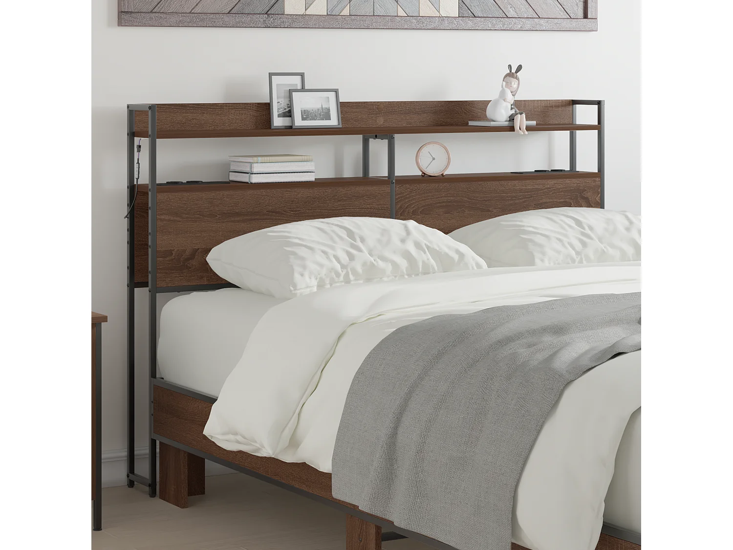 Tête de Lit de rangement | Panneau de tête pour lit Chêne marron 150 cm Bois d'ingénierie