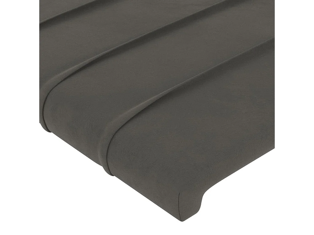 Cabecero | Cabezal de Cama | Mueble cabecero con LED de terciopelo gris oscuro 163x16x118/128 cm