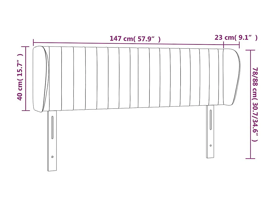 Mueble cabecero | Cabezal de cama | Cabecero de tela gris taupe 147x23x78/88 cm