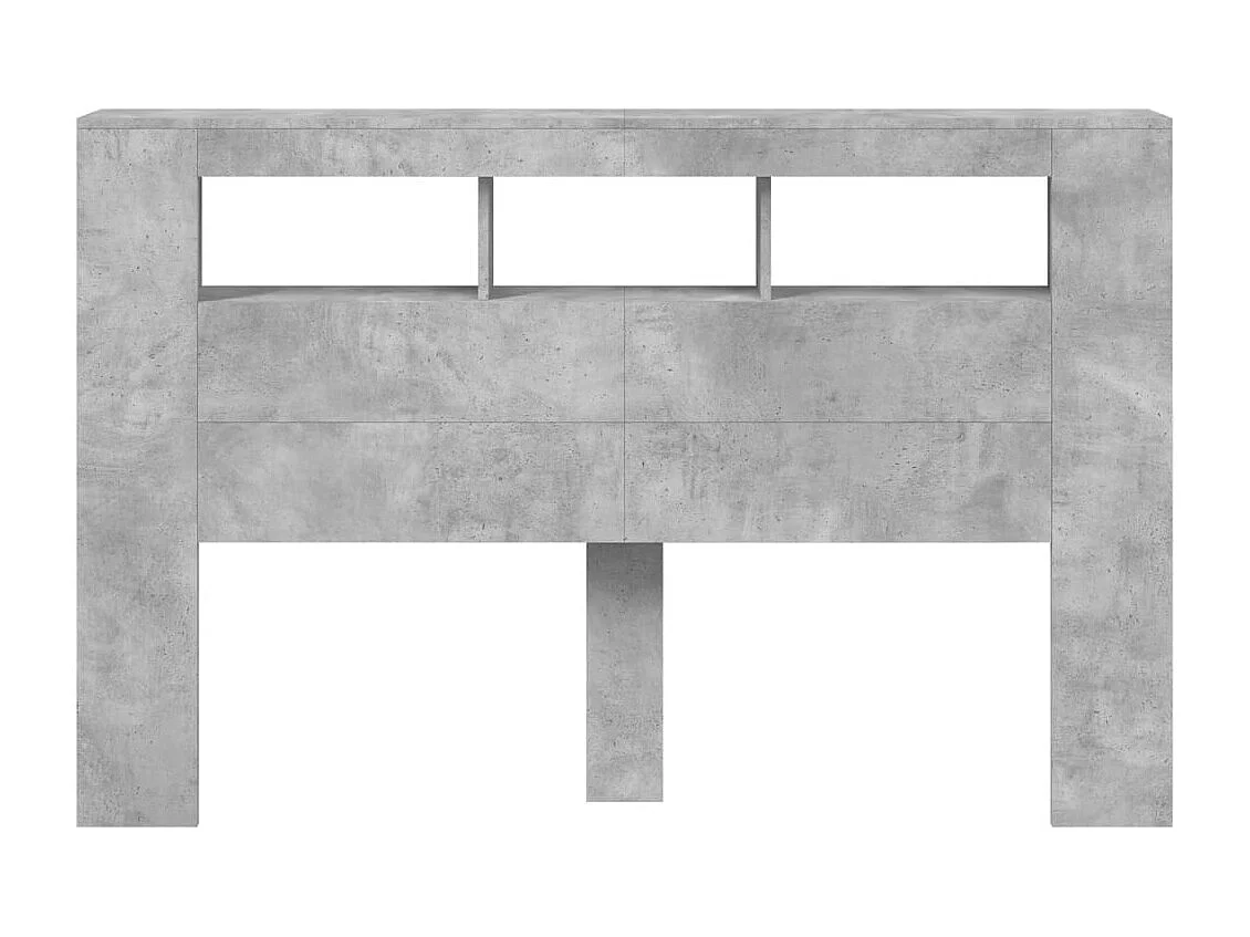 Tête de Lit | Panneau de tête pour lit Moderne à LED gris béton 160x18,5x103,5cm bois d'ingénierie