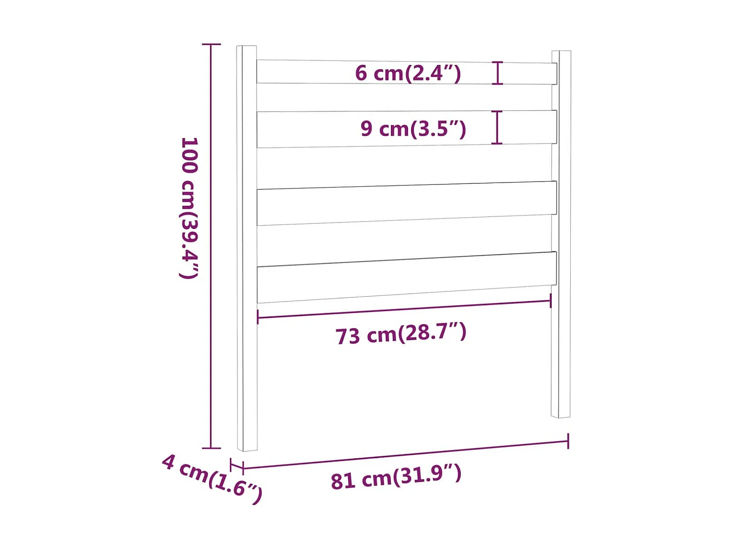 Tête de Lit | Panneau de tête pour lit Moderne Marron miel 81x4x100 cm Bois massif de pin