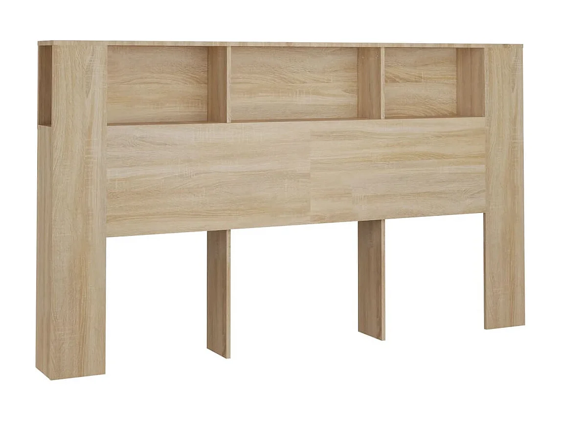 Tête de Lit avec rangement | Armoire de tête de lit Chêne sonoma 180x18,5x104,5 cm