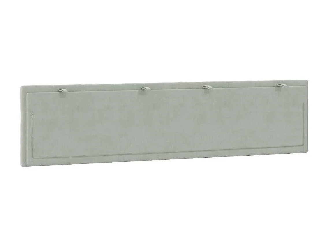 Cabecero de Cama | Cabezal de cama | Mueble de cabecero acolchado Hanko terciopelo gris claro 200 cm