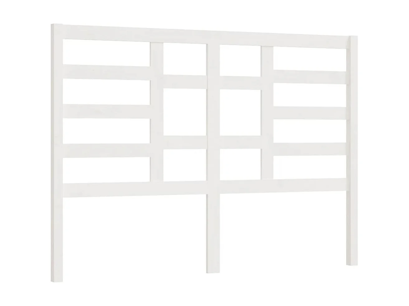 Tête de Lit | Panneau de tête pour lit Moderne Blanc 126x4x104 cm Bois massif de pin