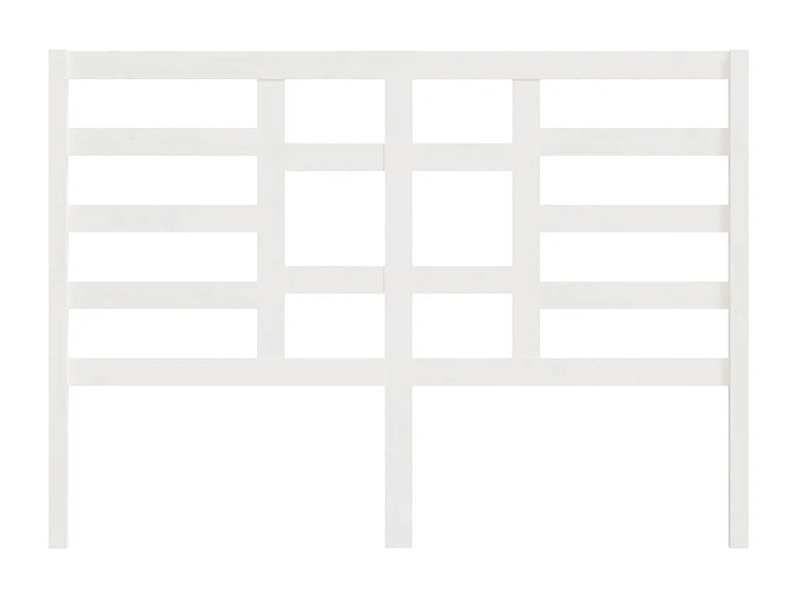 Tête de Lit | Panneau de tête pour lit Moderne Blanc 126x4x104 cm Bois massif de pin