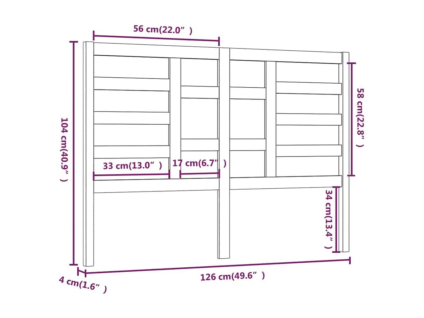 Tête de Lit | Panneau de tête pour lit Moderne Blanc 126x4x104 cm Bois massif de pin