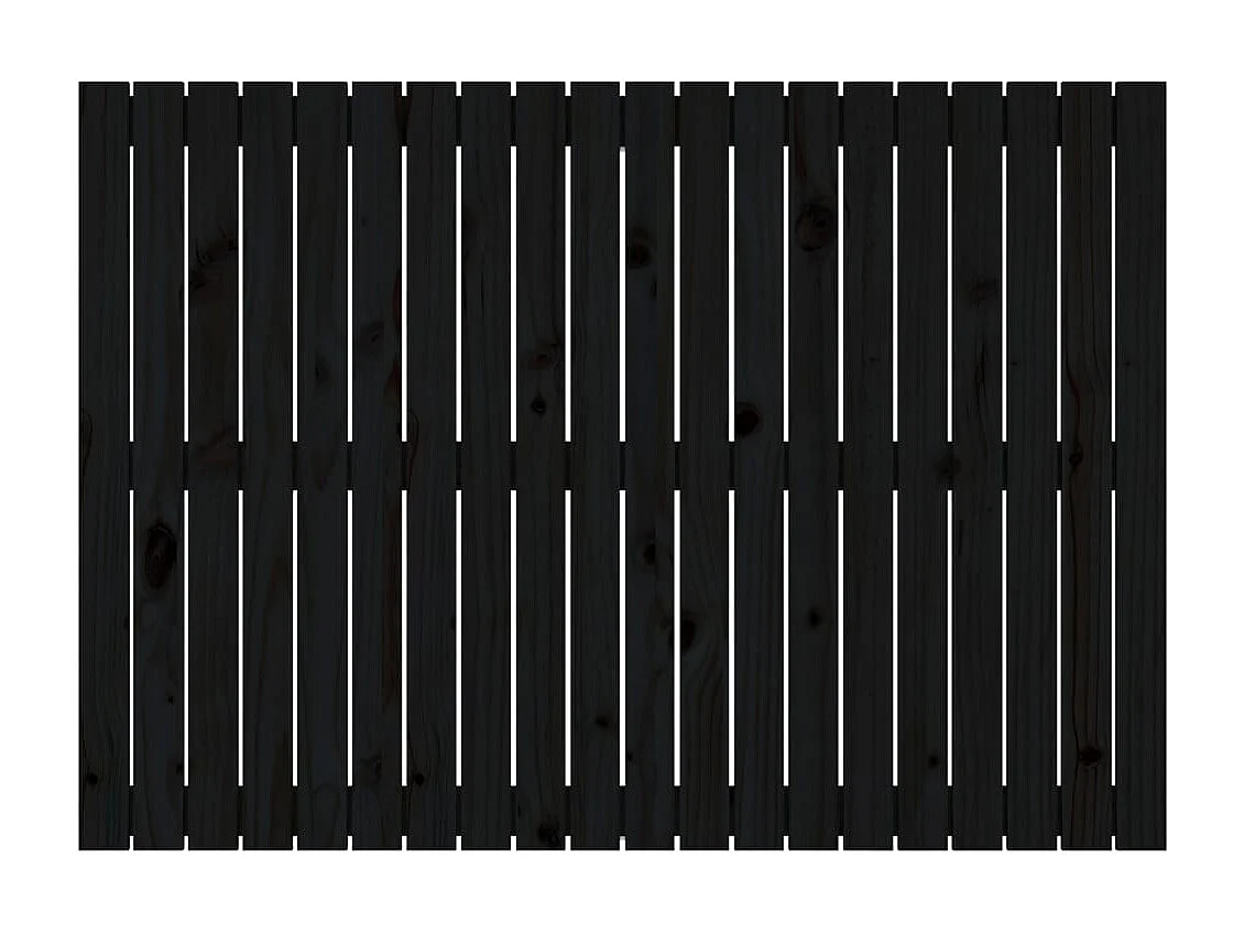 Tête de lit murale | Panneau de tête pour lit Moderne  Noir 127,5x3x90 cm Bois massif de pin