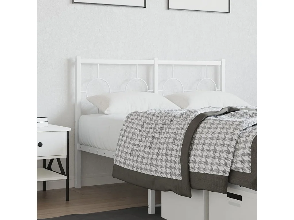 Tête de Lit | Panneau de tête pour lit Moderne métal blanc 120 cm