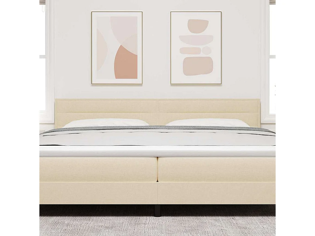 Tête de Lit | Panneau de tête pour lit Moderne LED avec des lumières à LED Crème 200 cm tissu