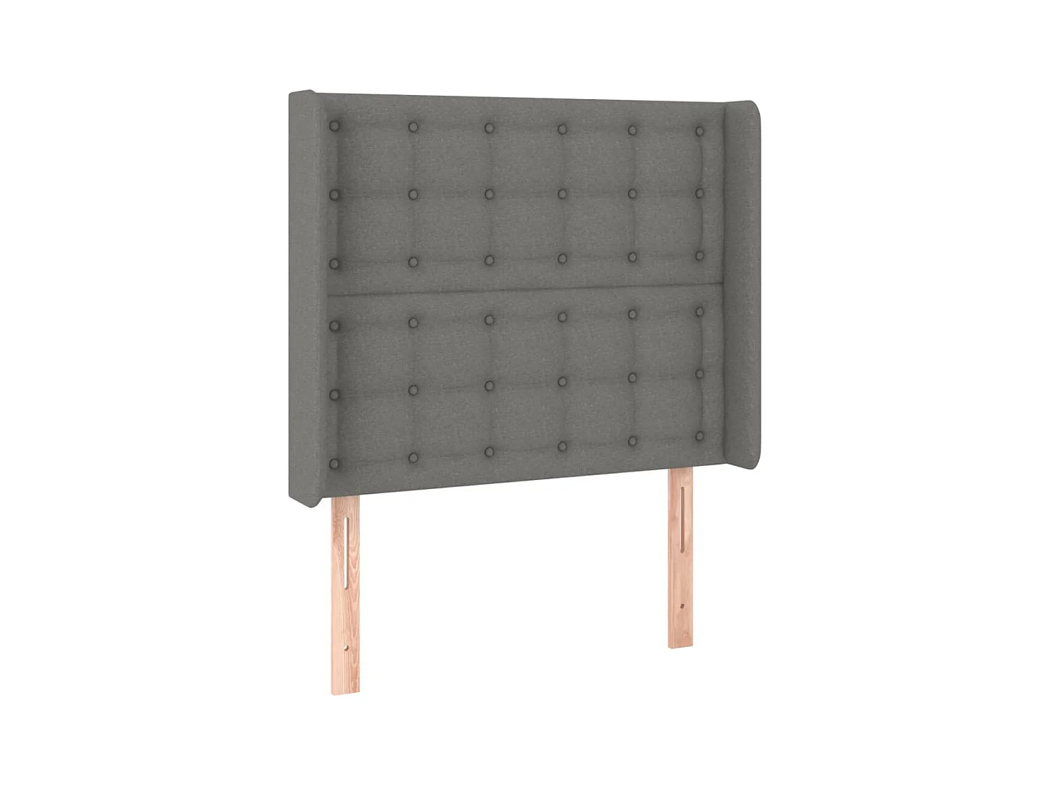 Cabecero | Cabezal de Cama | Mueble cabecero con orejas de tela gris oscuro 93x16x118/128 cm