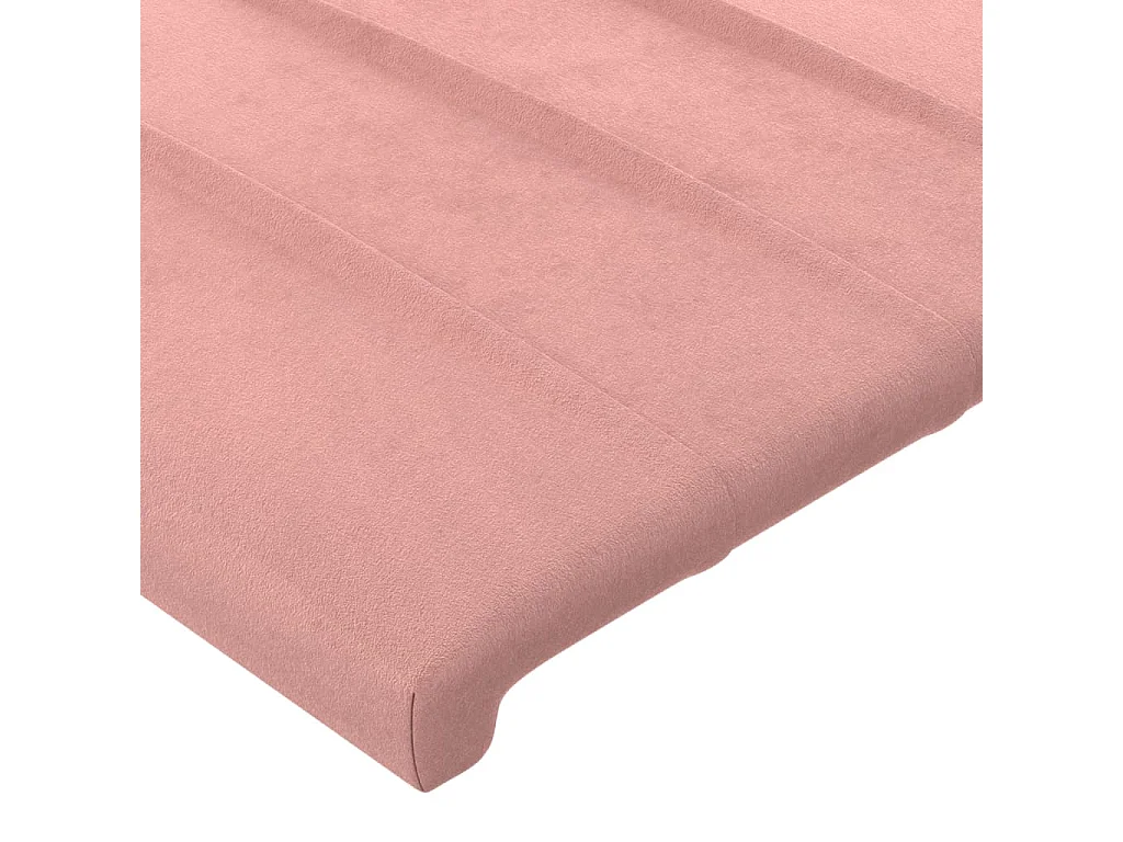 Tête de Lit | Panneau de tête pour lit Moderne à LED Rose 200x5x78/88 cm Velours