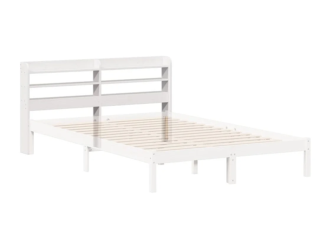 Tête de Lit | Panneau de tête pour lit Moderne avec étagères blanc 150 cm bois massif de pin