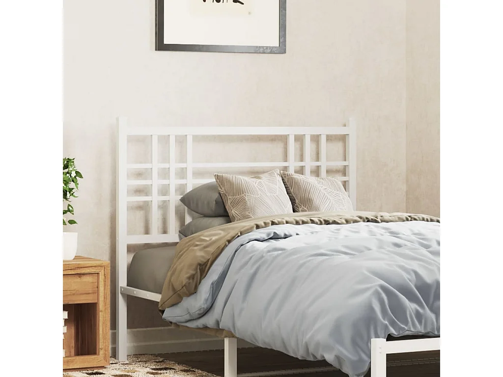 Tête de Lit | Panneau de tête pour lit Moderne métal blanc 100 cm
