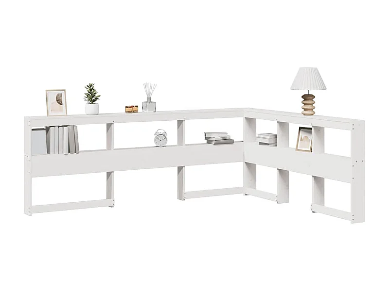 Tête de Lit | Panneau de tête pour lit Moderne de bibliothèque forme de L 135 cm bois massif pin