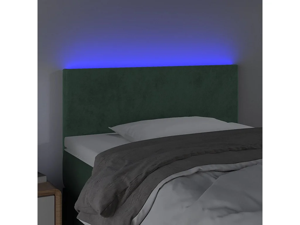 Hoofdbord | Hoofdeinde LED 90x5x78/88 cm fluweel donkergroen