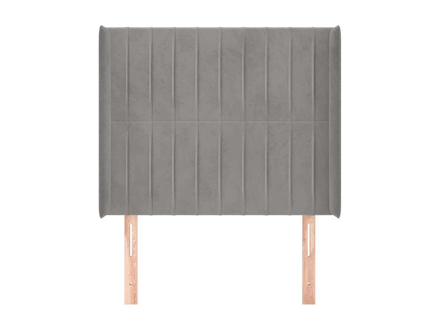 Tête de Lit | Panneau de tête pour lit Moderne avec oreilles Gris clair 83x16x118/128 cm Velours