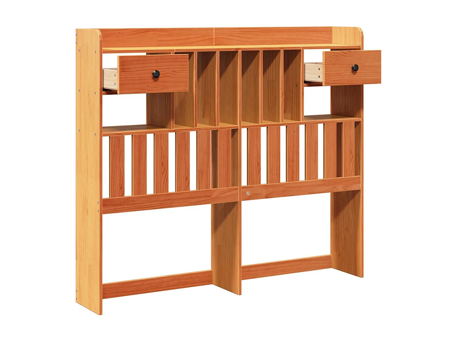 Cabecero de Cama | Cabezal de cama | Mueble de cabecero almacenaje madera maciza pino marrón 135 cm