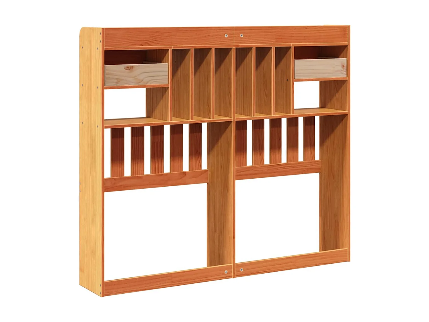 Cabecero de Cama | Cabezal de cama | Mueble de cabecero almacenaje madera maciza pino marrón 135 cm