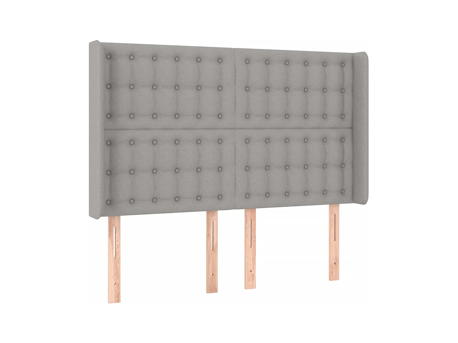 Tête de Lit | Panneau de tête pour lit Moderne à LED Gris clair 147x16x118/128 cm Tissu