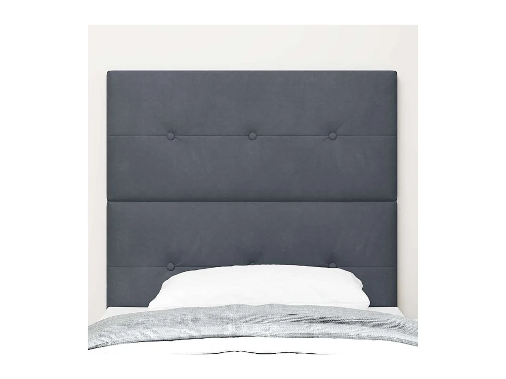 Cabecero | Cabezal de Cama | Mueble cabecero con luces de tiras LED Ajustable Gris 80 cm Terciopelo