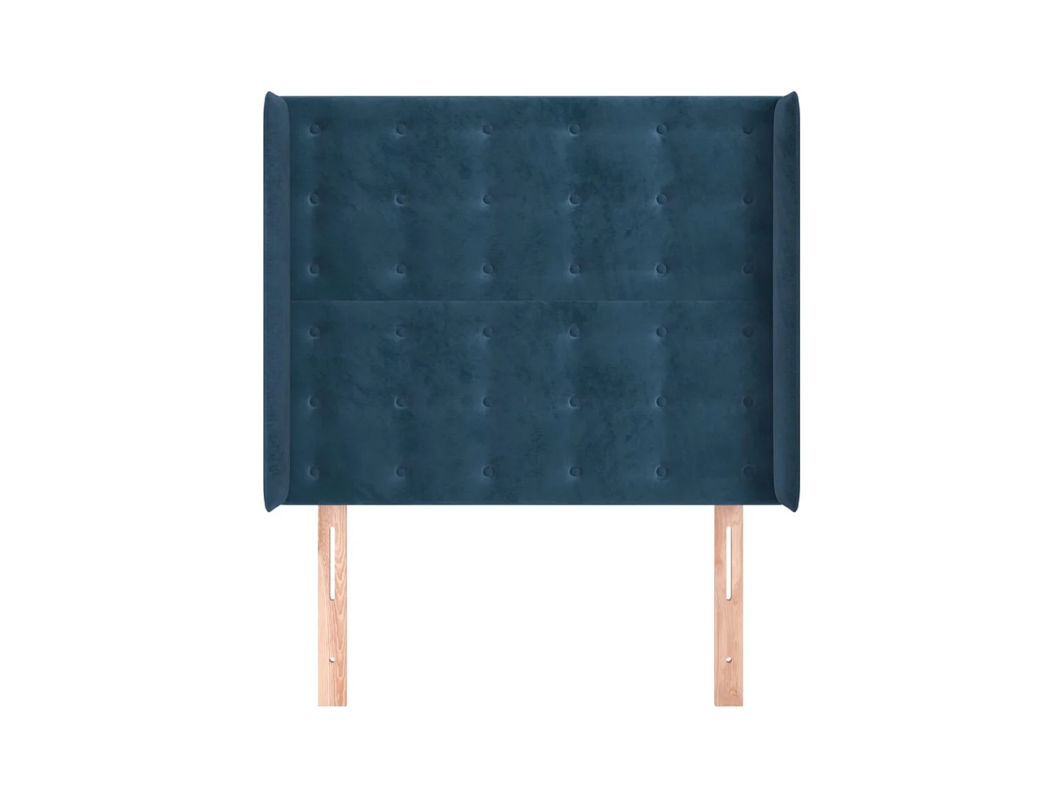 Cabecero | Cabezal de Cama | Mueble cabecero con orejas de terciopelo azul oscuro 103x16x118/128 cm