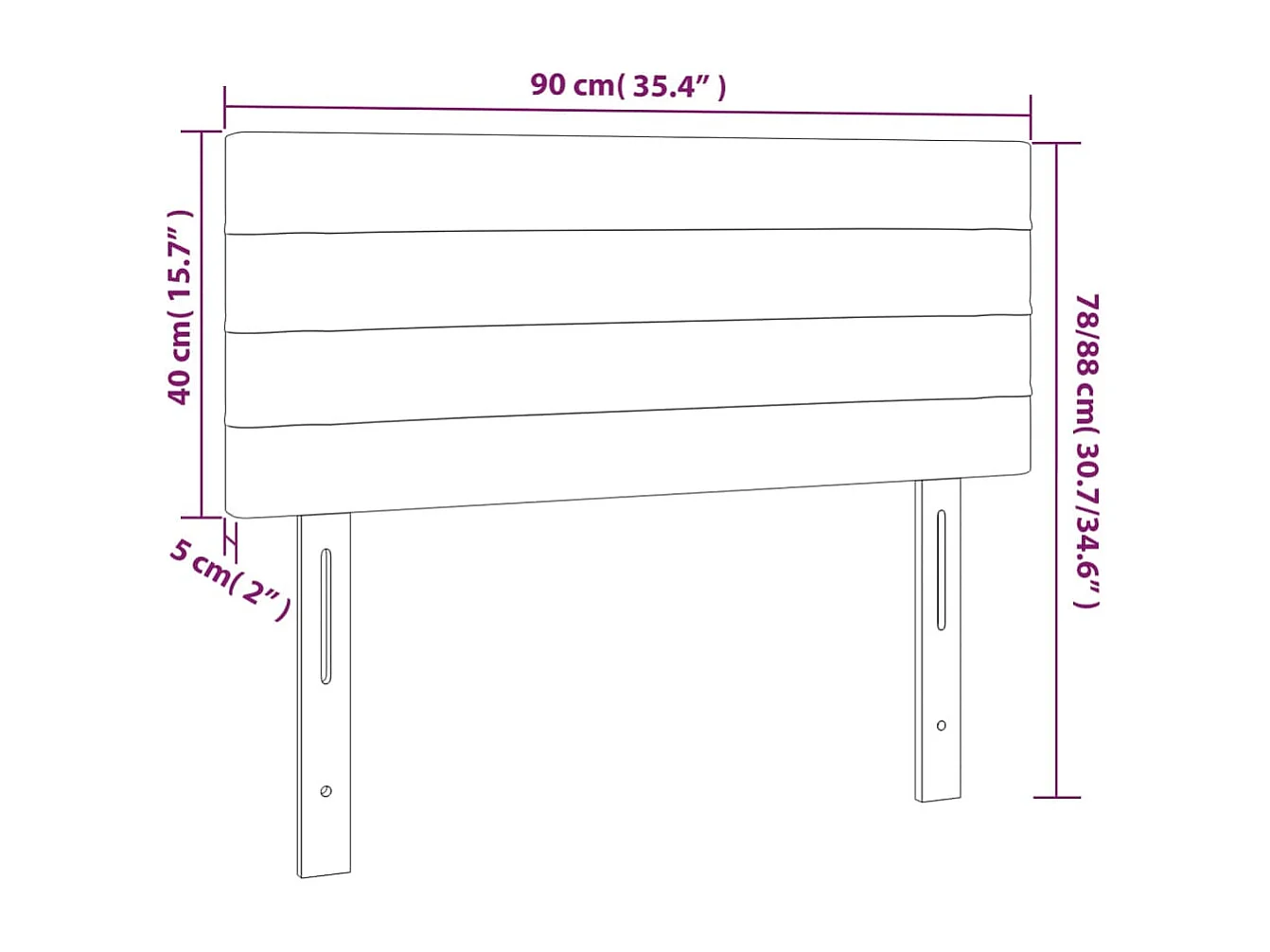 Tête de Lit | Panneau de tête pour lit Moderne à LED Gris foncé 90x5x78/88 cm Velours