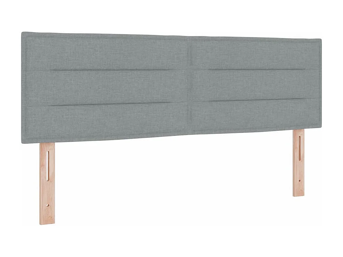 Mueble cabecero | Cabecero | Cabezal de cama LED con luces de tiras LED Gris claro 144 cm tela