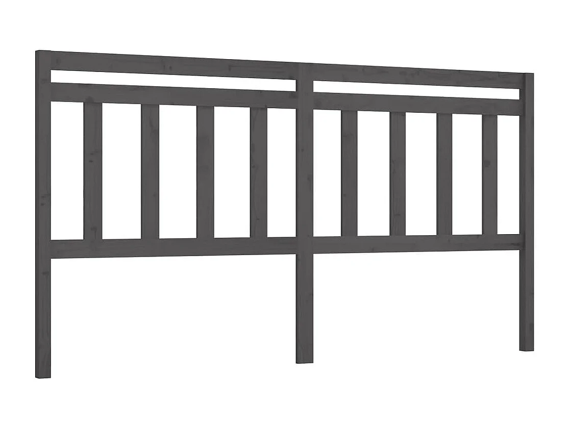 Hoofdbord | Hoofdeinde 206x4x100 cm massief grenenhout grijs