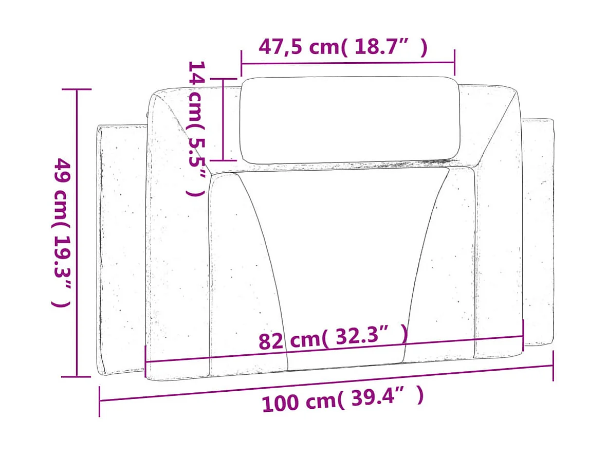 Tête de lit | Coussin de tête de lit | Tête de lit décoratif blanc 100 cm similicuir
