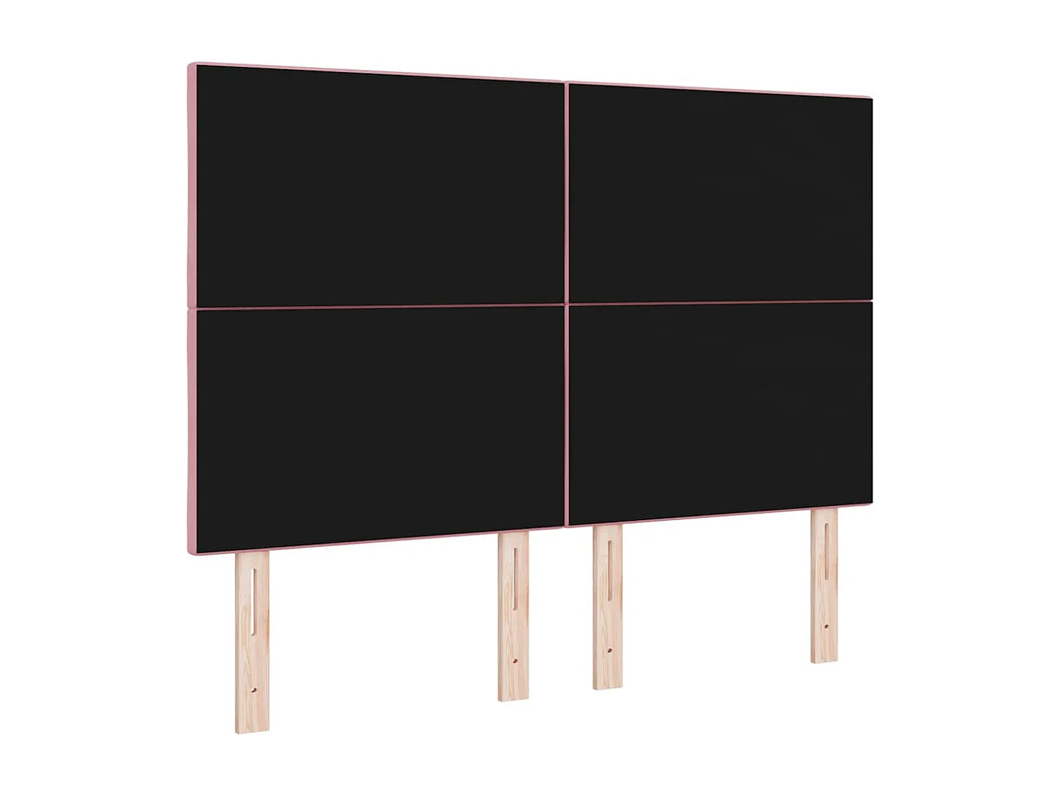 Tête de Lit | Panneau de tête pour lit Moderne LED avec des lumières à LED Rose 160 cm Velours
