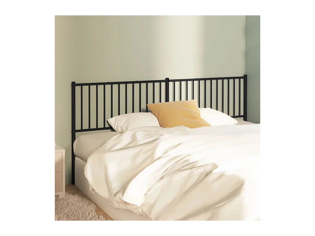 Mueble cabecero | Cabezal de cama | Cabecero de metal negro 193 cm