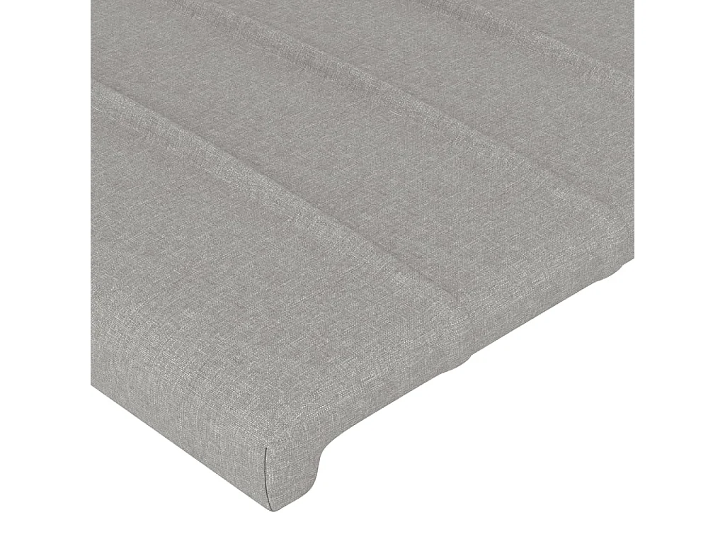 Tête de Lit | Panneau de tête pour lit Moderne à LED Gris clair 93x16x118/128 cm Tissu