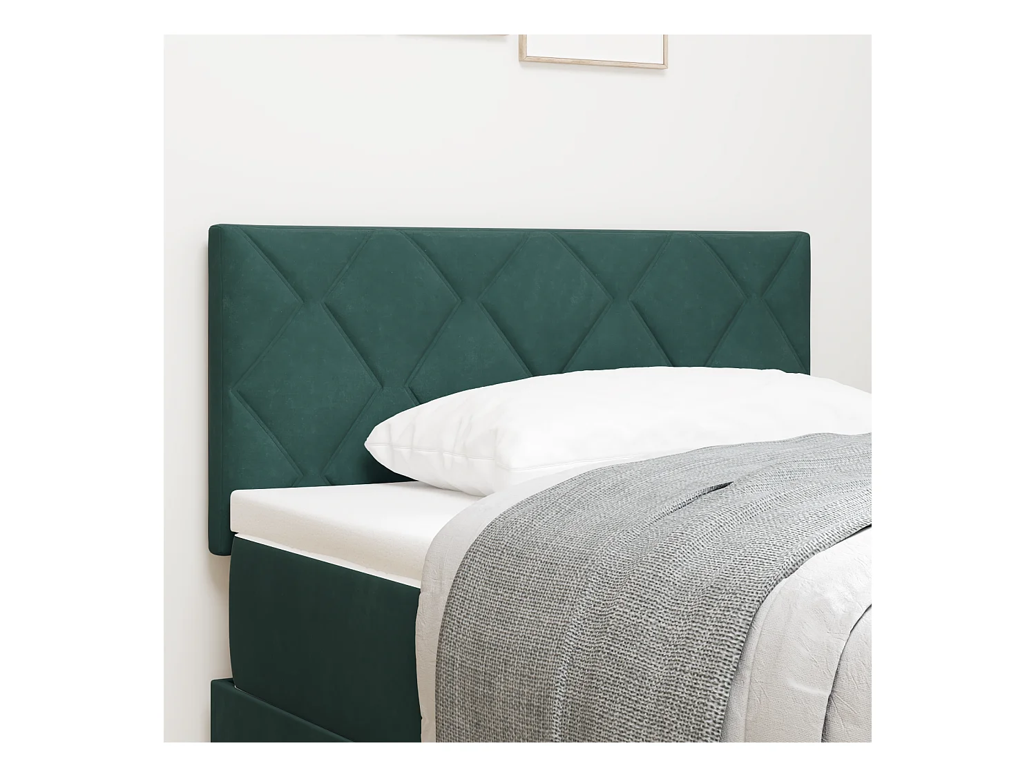 Mueble cabecero | Cabecero | Cabezal de cama LED Geométrico Manual Verde oscuro 100 cm Terciopelo