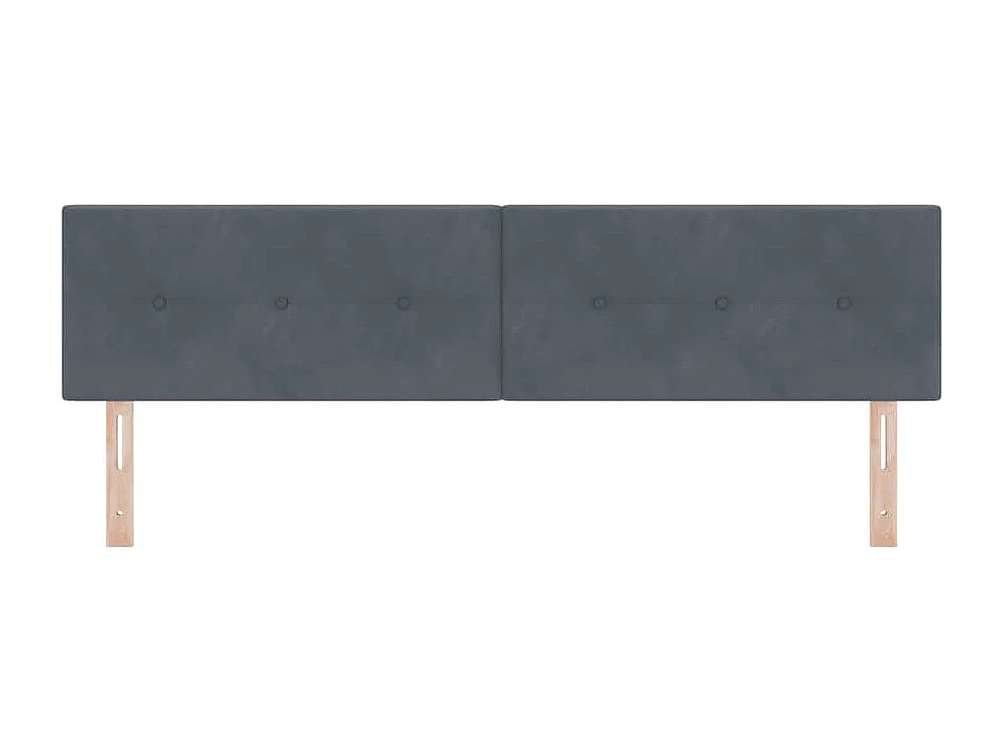 Tête de lit Montage mural | Panneau de tête pour lit Moderne  Gris foncé 180 cm Velours