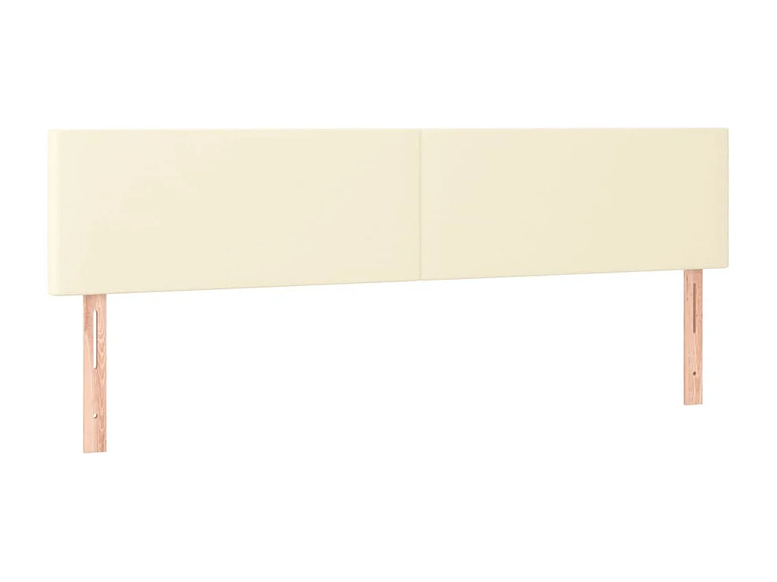 Cabecero | Cabezal de Cama | Mueble cabecero con LED cuero sintético color crema 180x5x78/88 cm