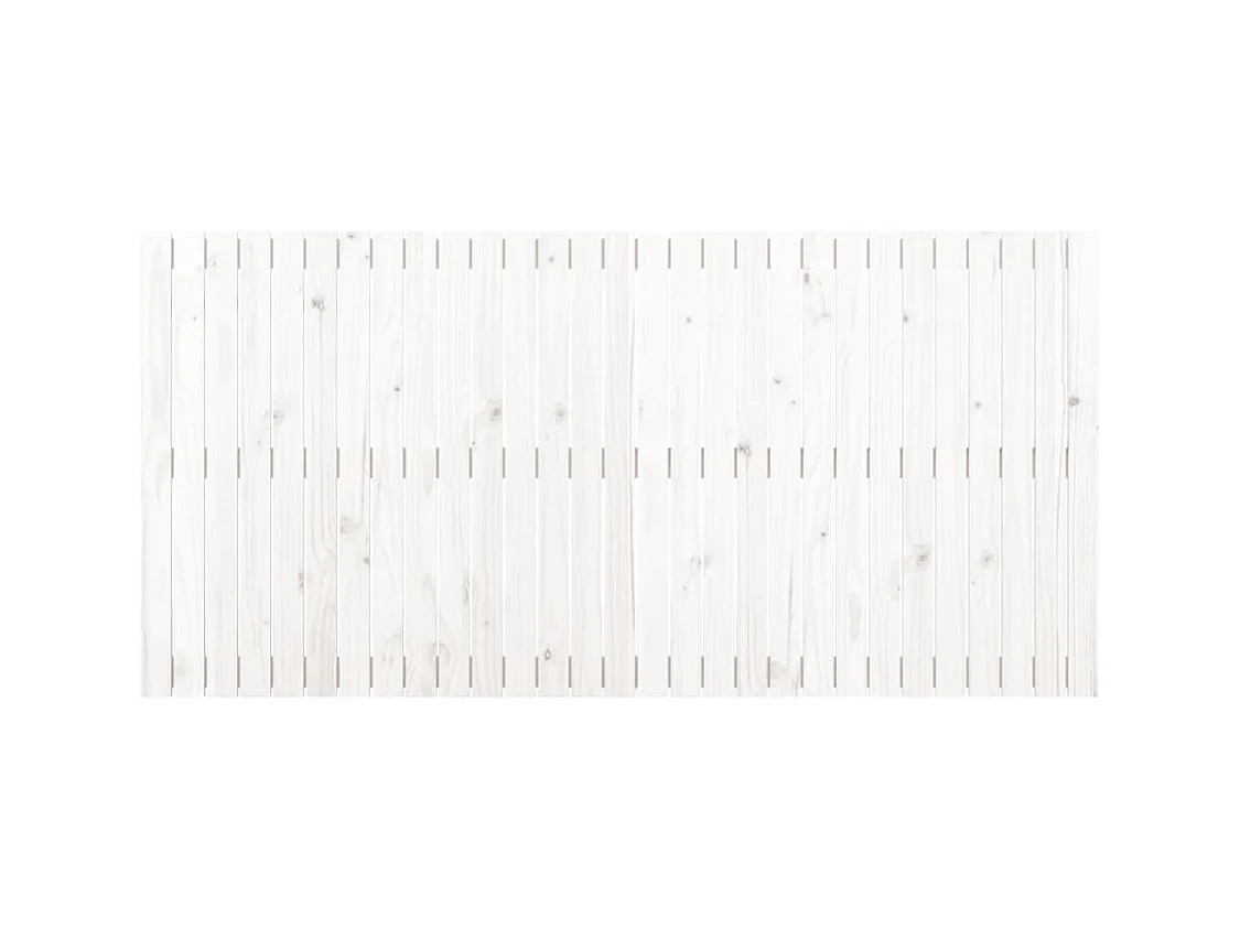 Cabecero de Cama | Cabezal de cama | Mueble de cabecero de pared madera maciza pino blanco 185x3x90 cm