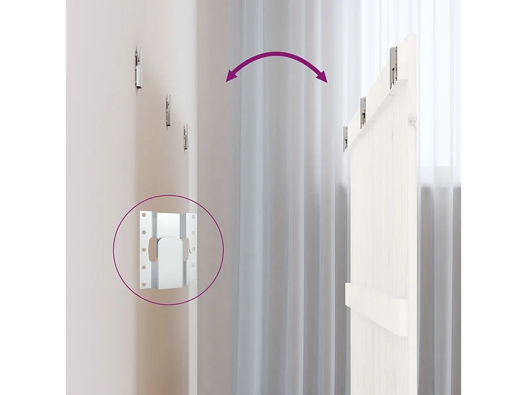 Tête de lit murale | Panneau de tête pour lit Moderne  Blanc 185x3x90 cm Bois massif de pin