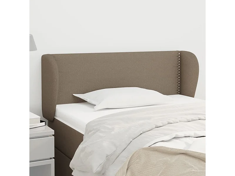 Tête de Lit | Panneau de tête pour lit Moderne avec oreilles Taupe 93x23x78/88 cm Tissu