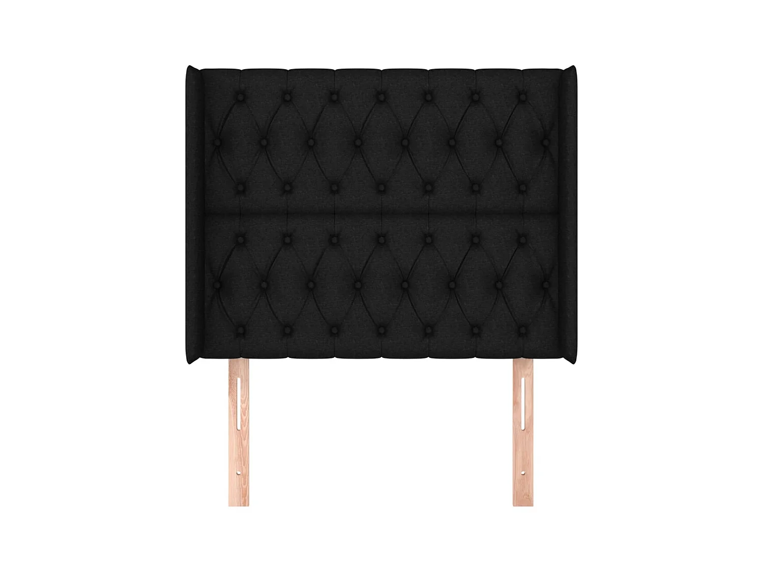 Tête de Lit | Panneau de tête pour lit Moderne avec oreilles Noir 93x16x118/128 cm Tissu