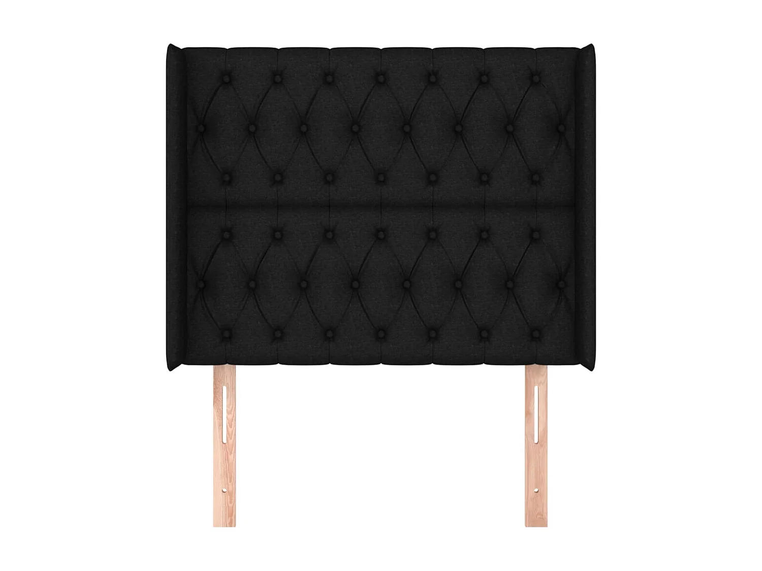 Tête de Lit | Panneau de tête pour lit Moderne avec oreilles Noir 93x16x118/128 cm Tissu