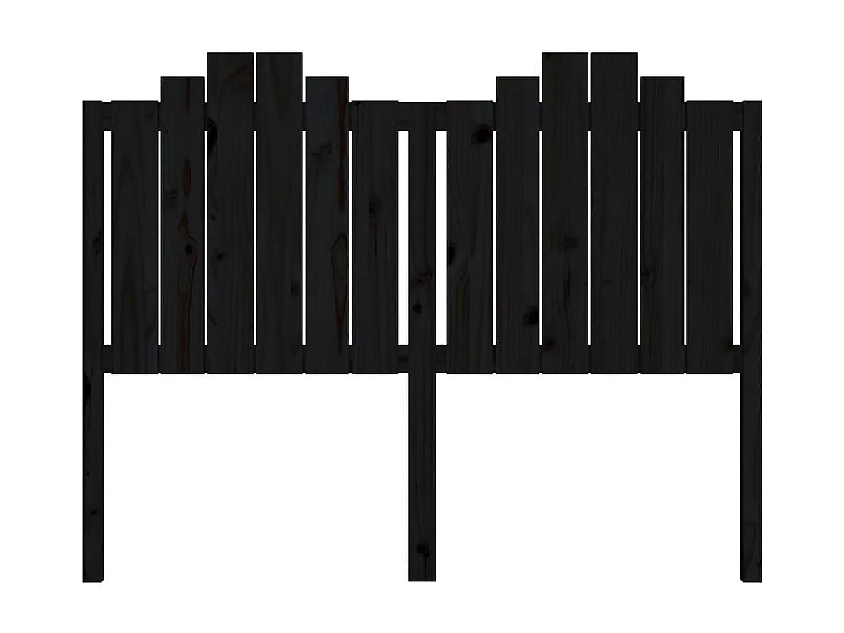 Tête de Lit | Panneau de tête pour lit Moderne Noir 146x4x110 cm Bois massif de pin