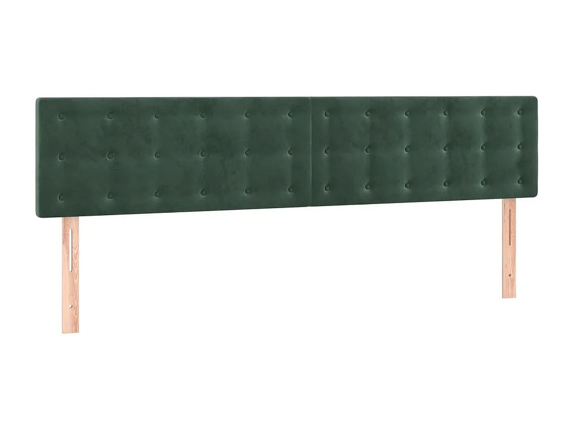 Cabeceros | Cabezal de cama | Mueble de cabecero 2 unidades de terciopelo verde oscuro 80x5x78/88 cm