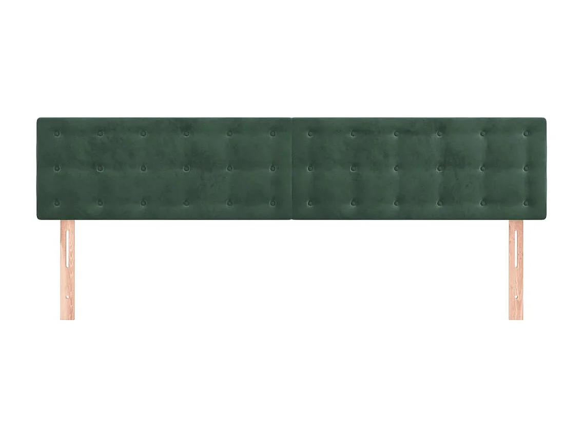 Têtes de lit | Panneaux de tête pour lit Moderne 2 pcs Vert foncé 80x5x78/88 cm Velours