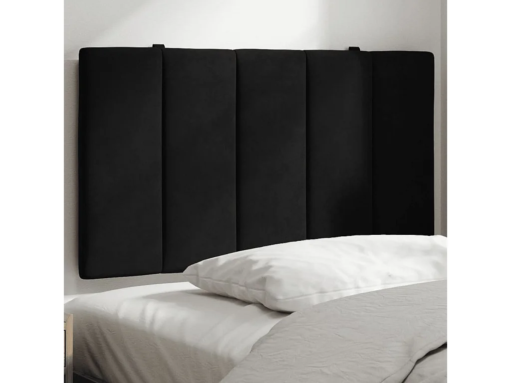 Tête de lit | Coussin de tête de lit | Tête de lit décoratif noir 80 cm velours