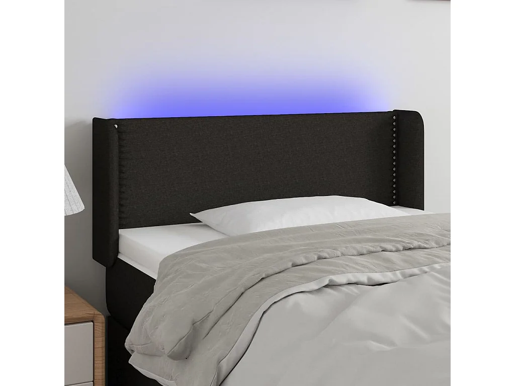 Hoofdbord | Hoofdeinde LED 83x16x78/88 cm stof zwart