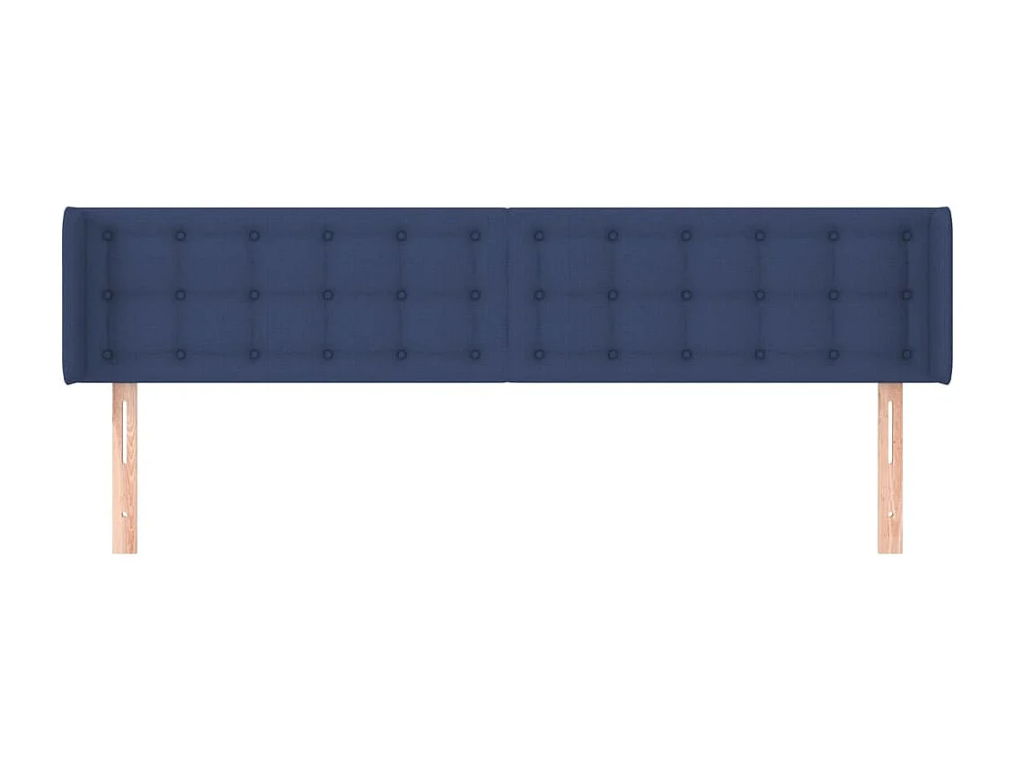Tête de Lit | Panneau de tête pour lit Moderne avec oreilles Bleu 183x16x78/88 cm Tissu