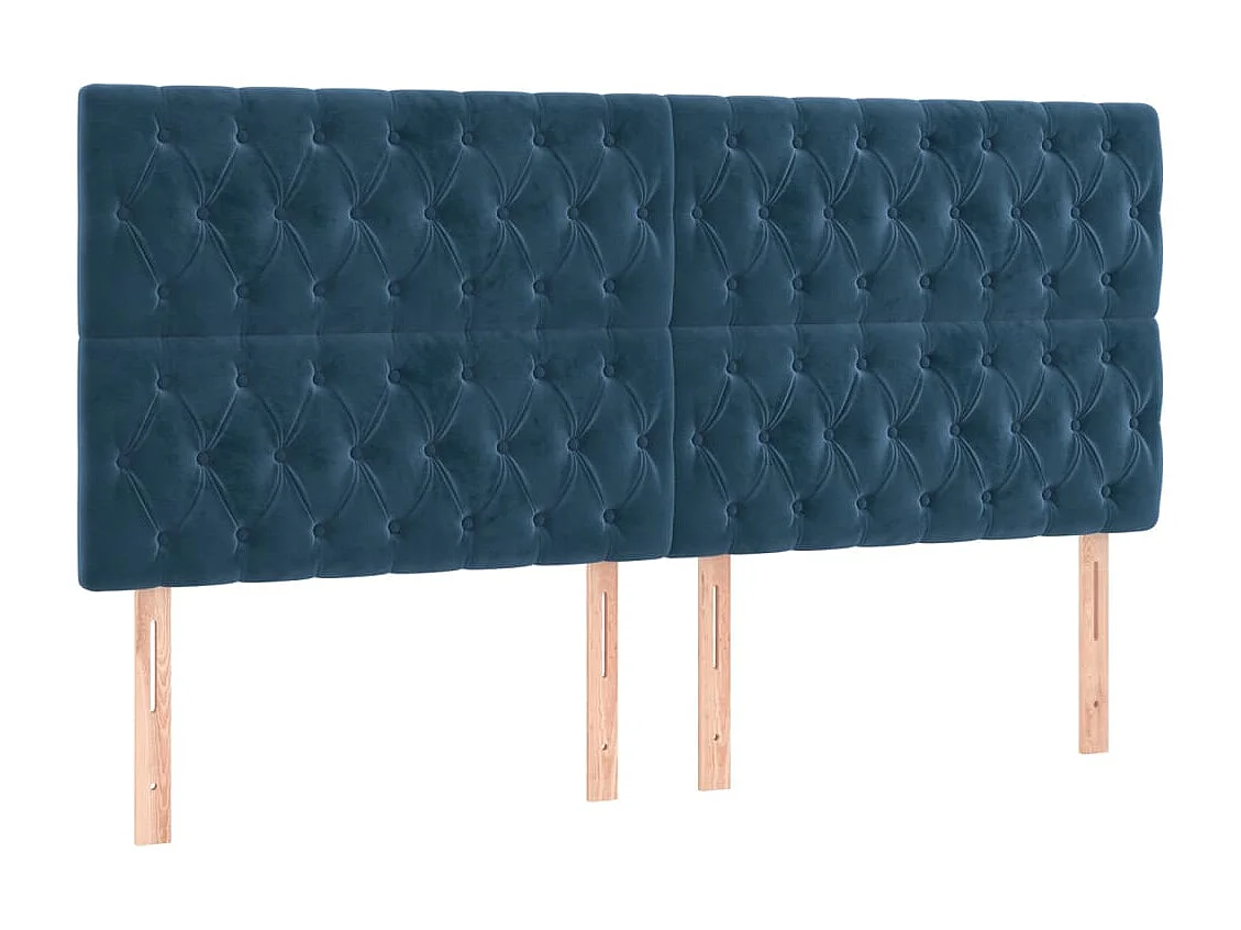 Hoofdbord | Hoofdeinde LED 180x7x118/128 cm fluweel donkerblauw